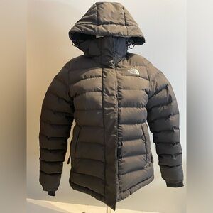 North Face Womens XS Puffer Summit Series Black Down 900 Fill Hood Zip & Snap